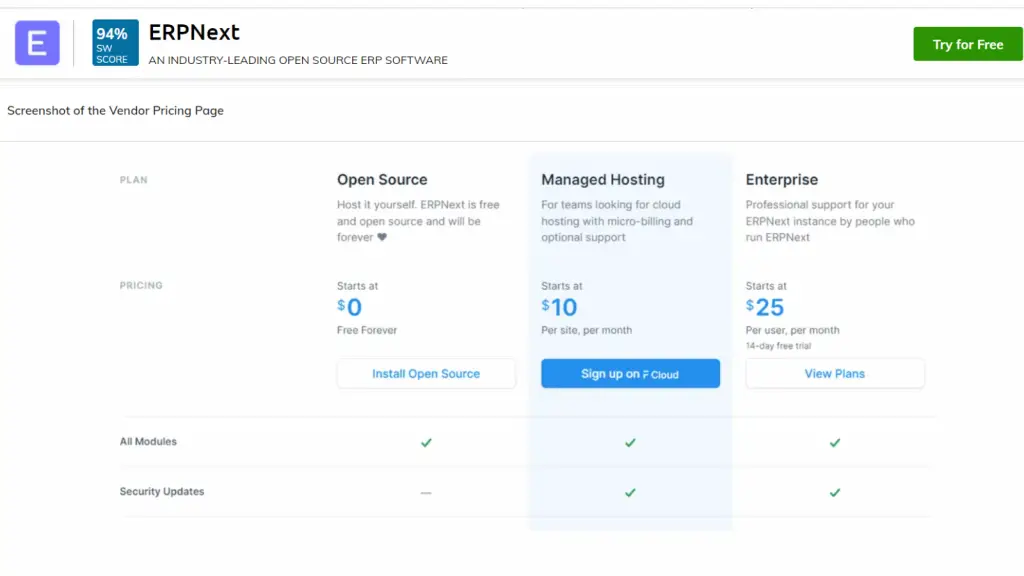 Pricing of ERPNext