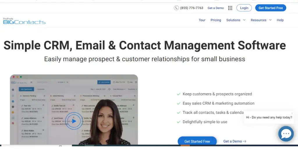 Webpage of BigContacts