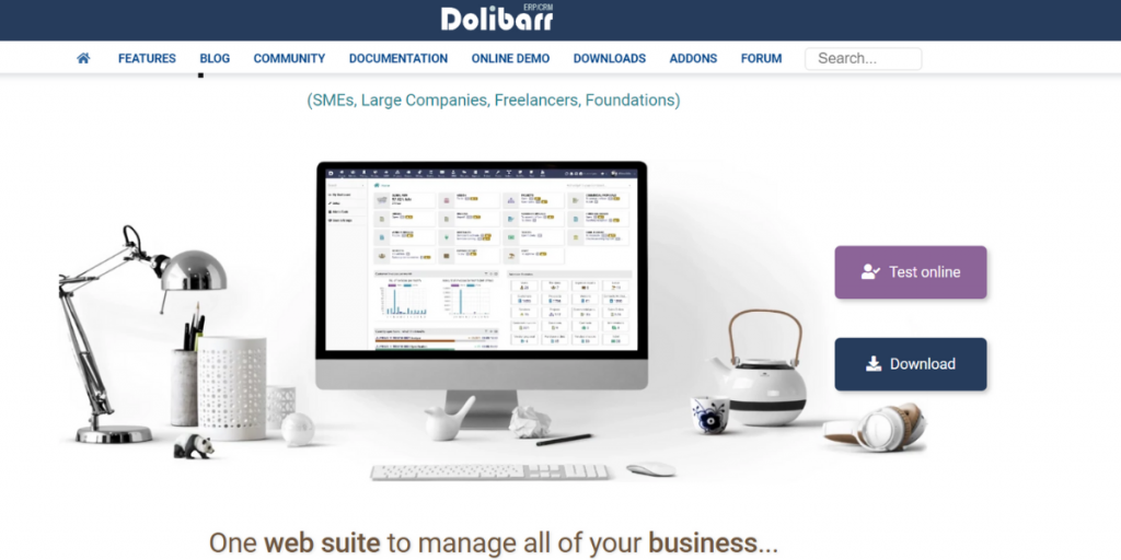 Webpage of Dolibarr