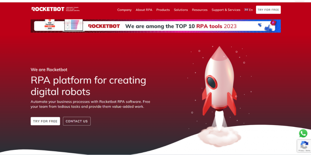 Webpage of Rocketbot
