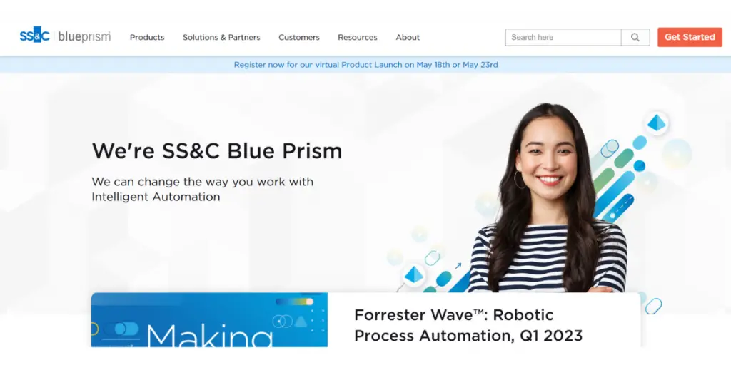 Webpage of SS & C Blue