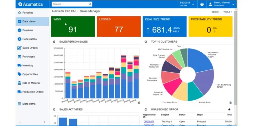 Data Views of Acumatica