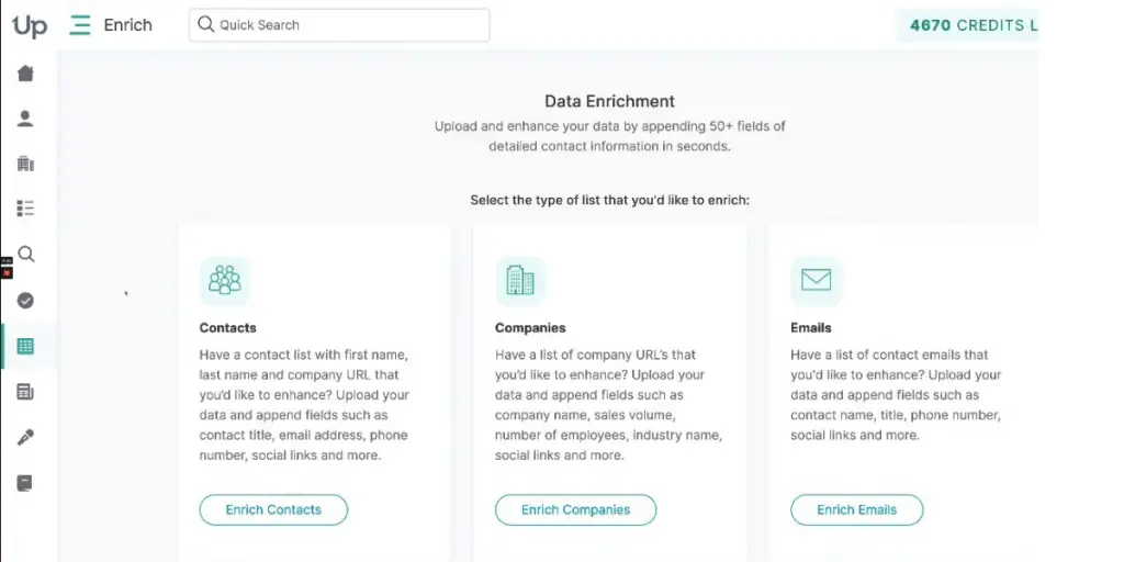 Data Enrichment of UpLead