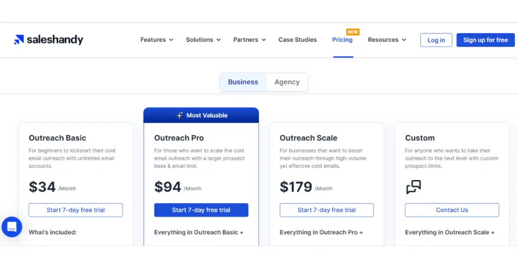 Monthly Plans Saleshandy