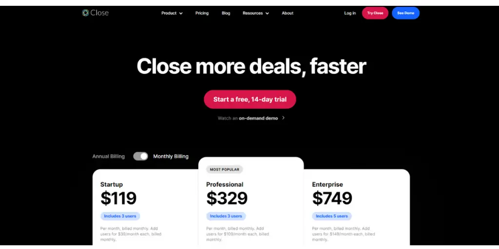 Pricing of Close