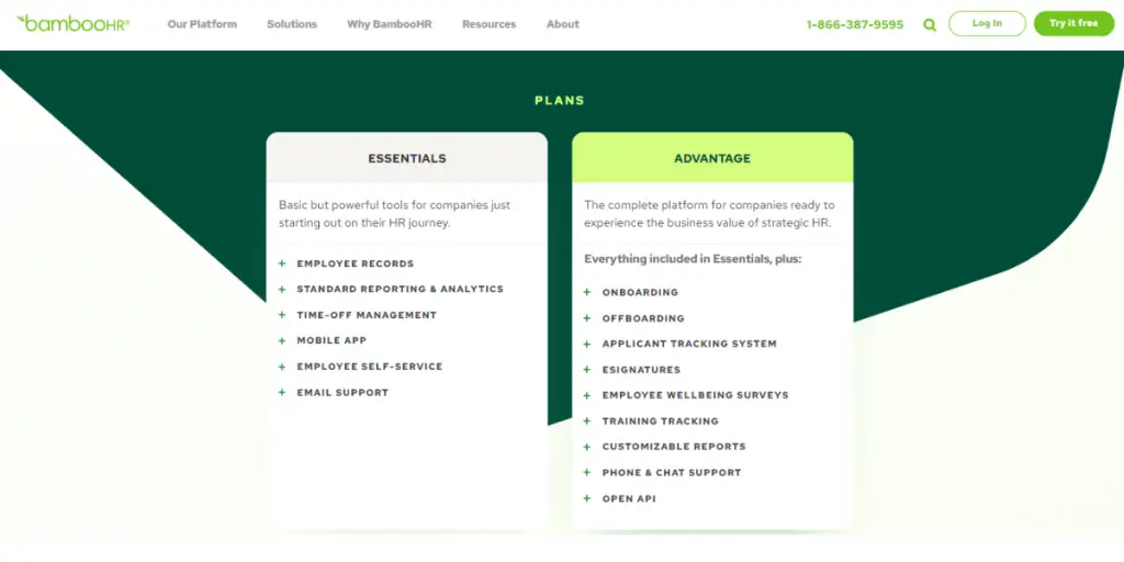 Pricing details of Bamboo HR