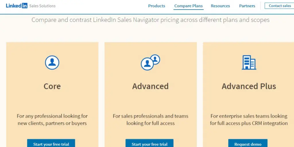 Pricing of LinkedIn Sales Navigator