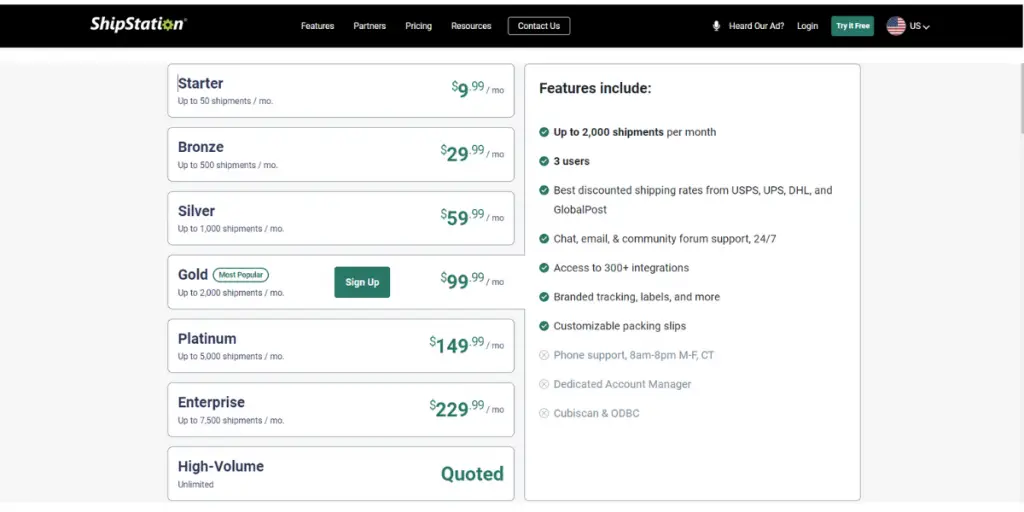 Pricing of ShipStation