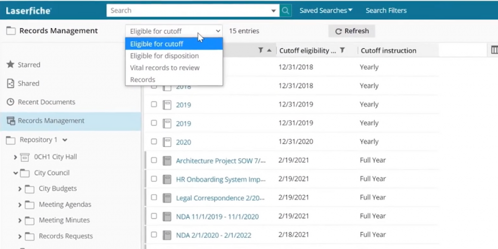 Records Management of Laserfiche