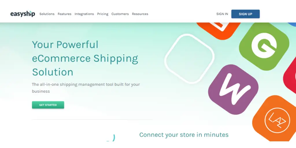 Webpage of Easyship