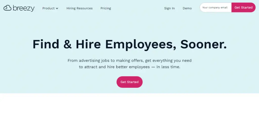 Webpage of Breezy