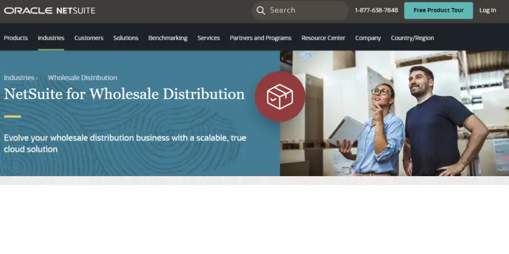 Webpage of Oracle NetSuite