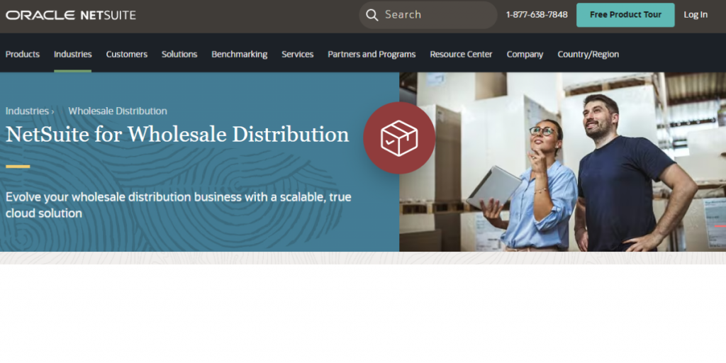 Webpage of Oracle NetSuite