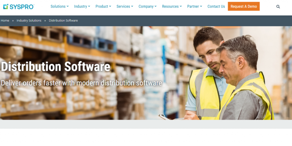 Webpage of Syspro ERP