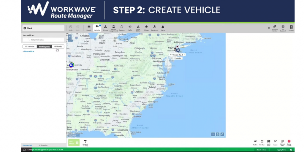 Create Vehicle workwave