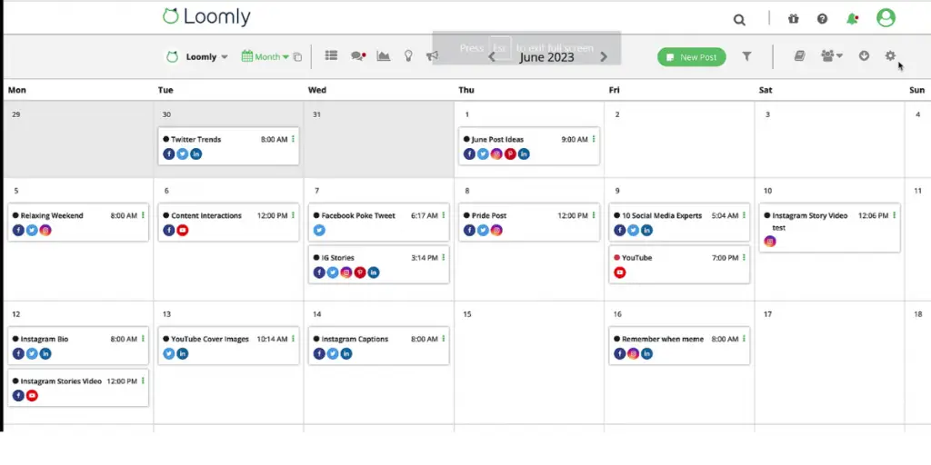 Scheduling of Loomly