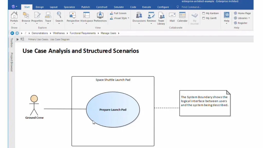 Structured Scenarios of Sparx Systems