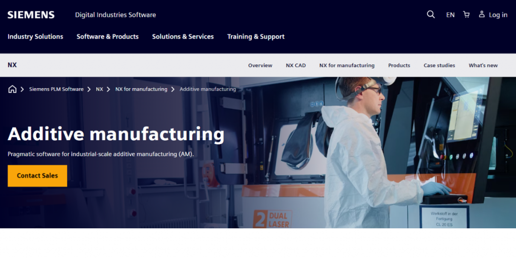 Webpage of Siemens NX AM