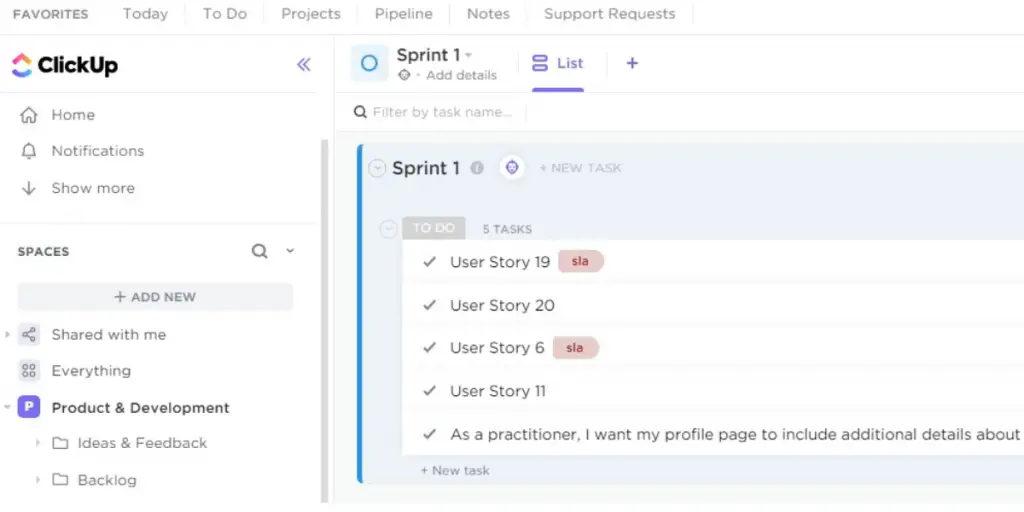 Product and Development of ClickUp