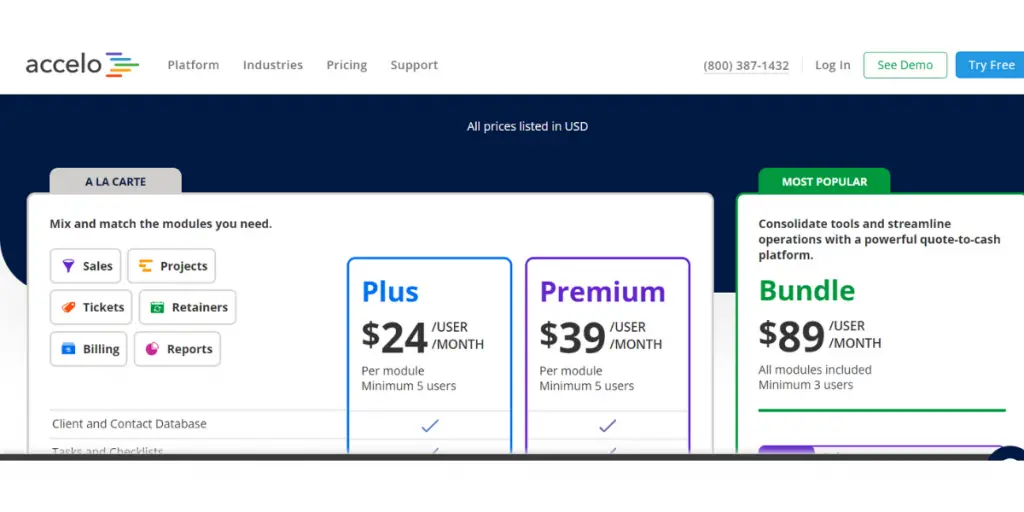 Annual Pricing of Accelo