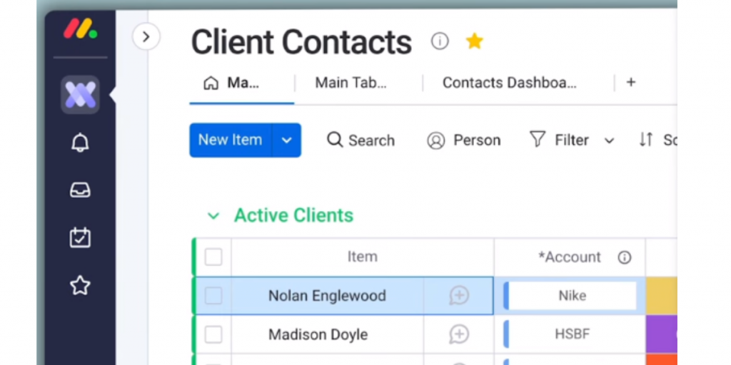 Client Contacts of Monday.com