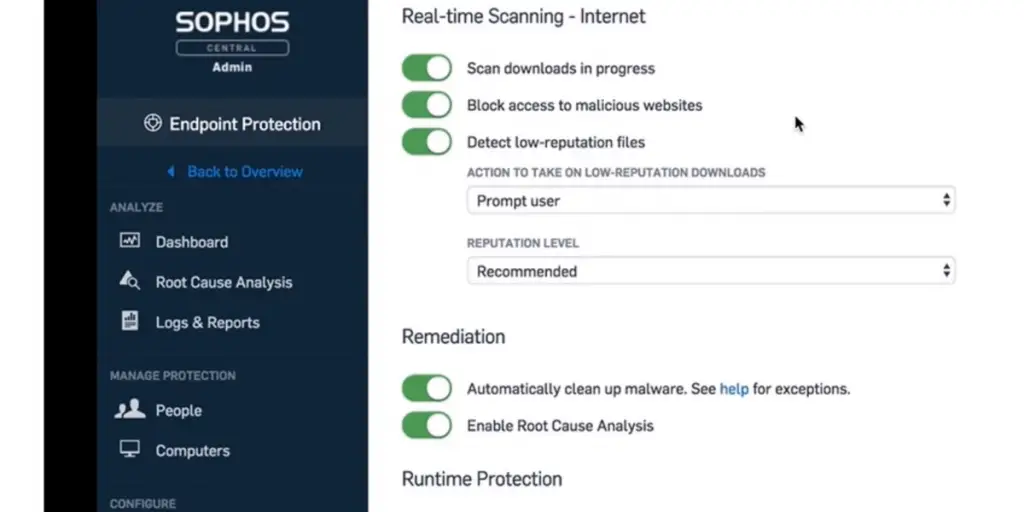 Endpoint Protection of Sophos