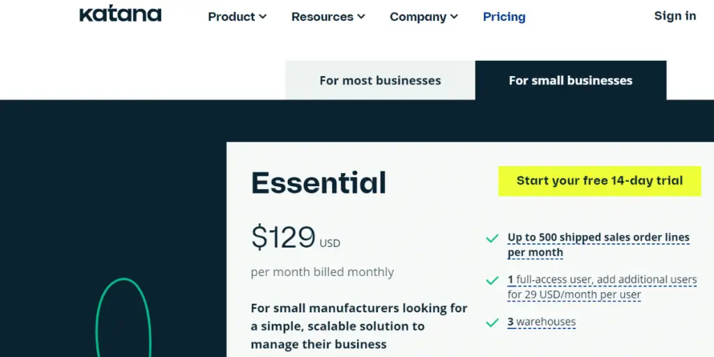 Essential Pricing of Katana