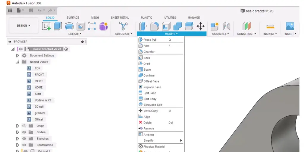 Modify Autodesk Fusion 360