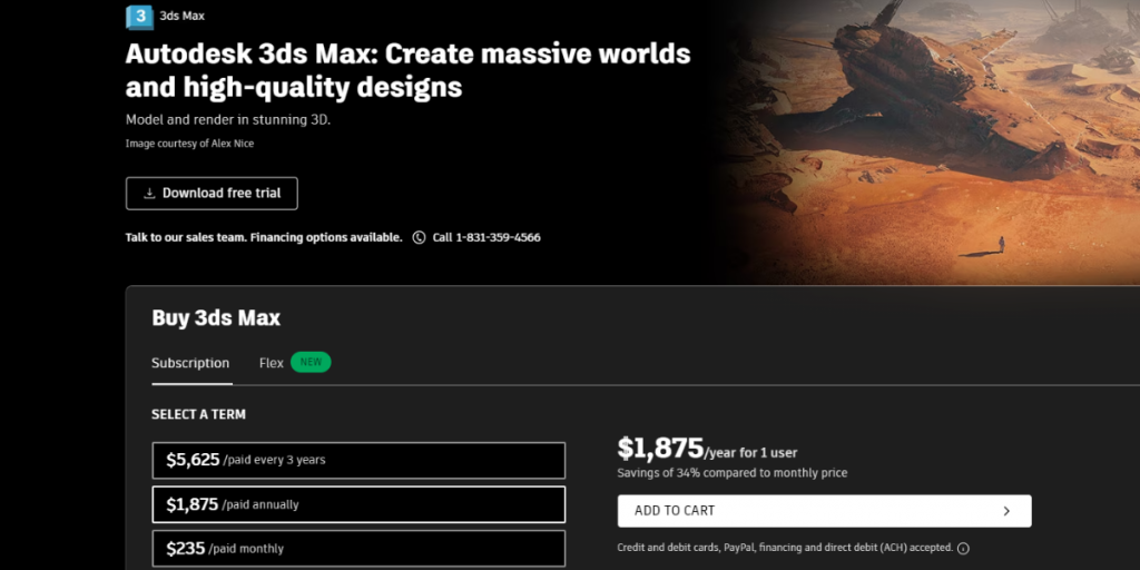 Pricing of 3Ds Max