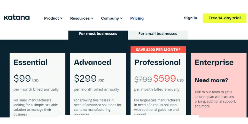 Pricing of Katana
