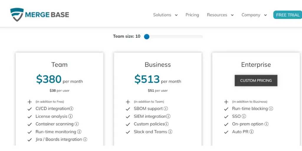 Pricing of Mergebase