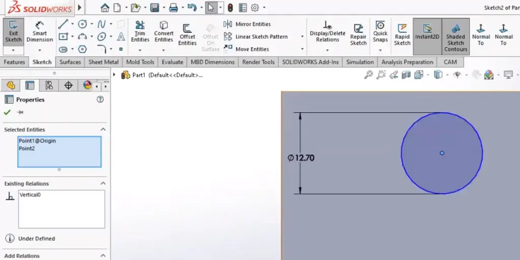 Sketch of Solidworks