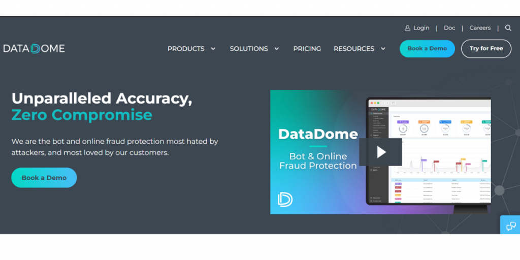 Webpage of DataDome