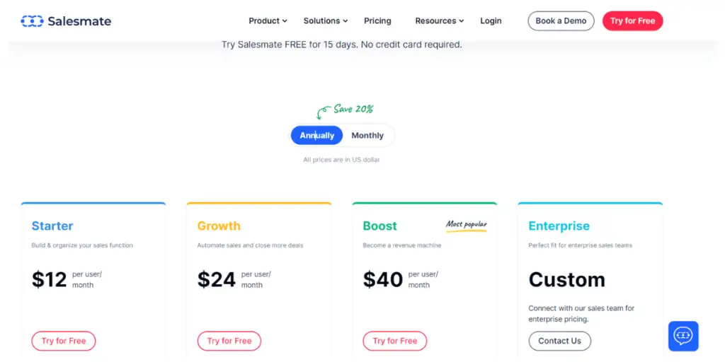 Salesmate Yearly  Pricing