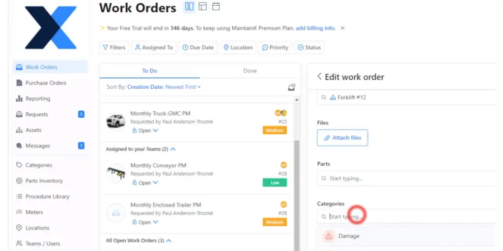 Work Orders of MaintainX