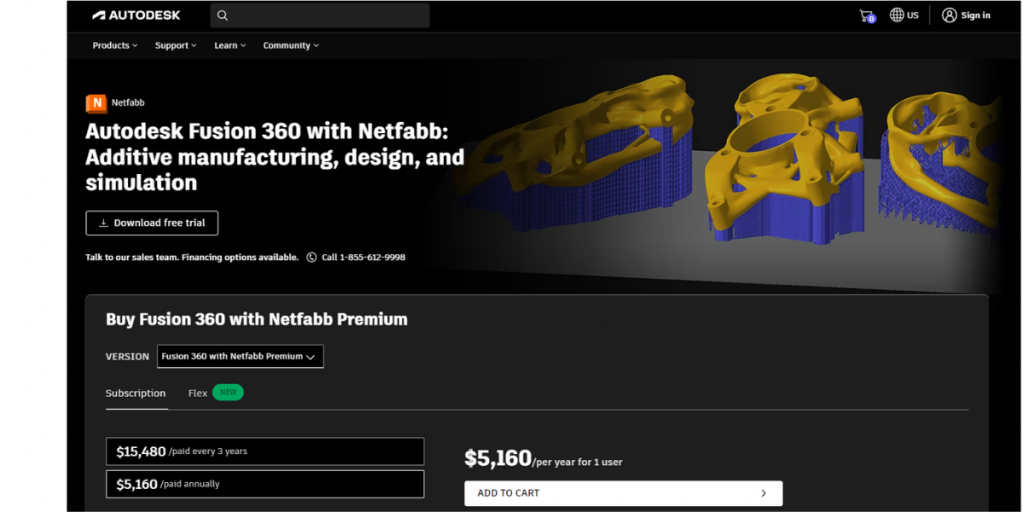 Pricing of Autodesk Netfabb