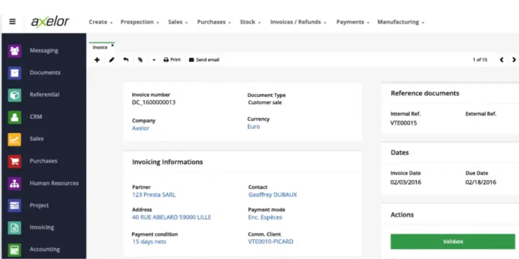 Axelor Invoice