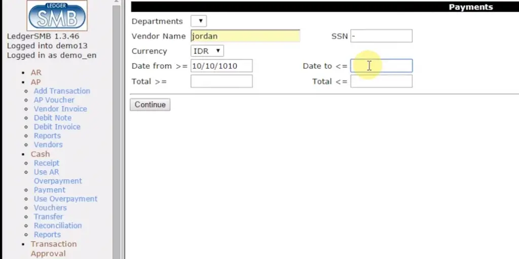 Payments of LedgerSMB