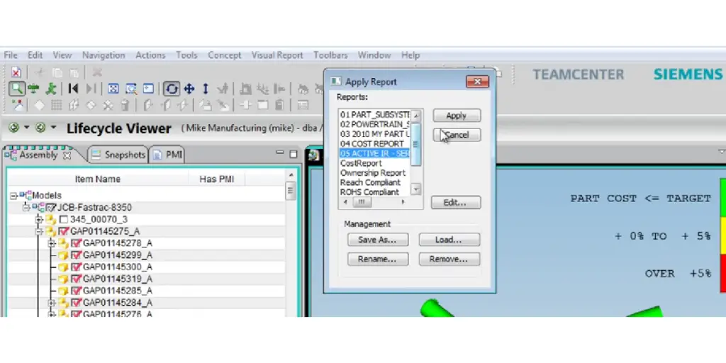 Siemens lifecycle viewer