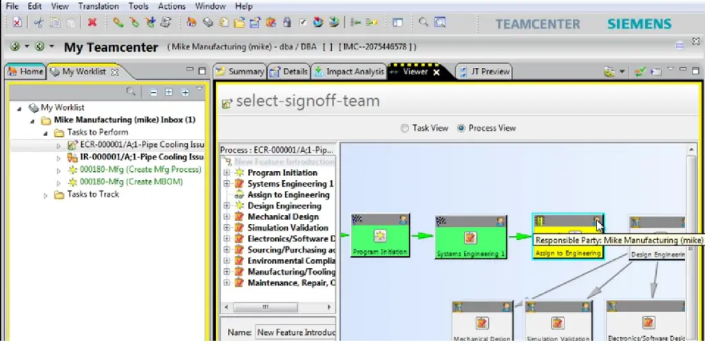 Siemens process view