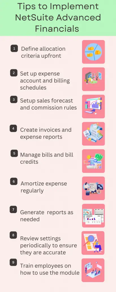 Infographic of Tips to Implement NetSuite Advanced Planning