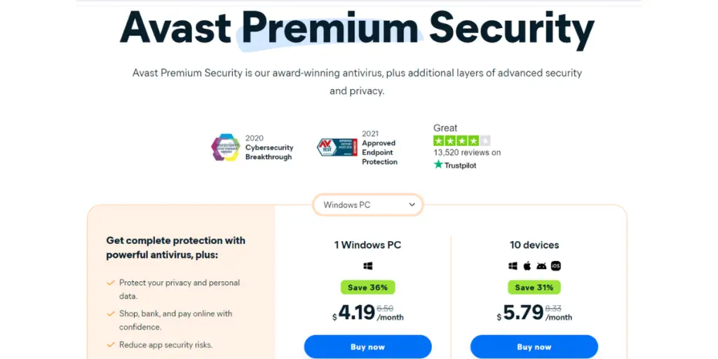 Avast Premium Pricing