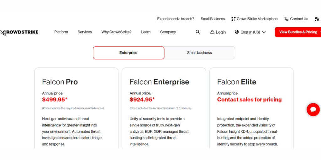 Pricing of Falcon Pro