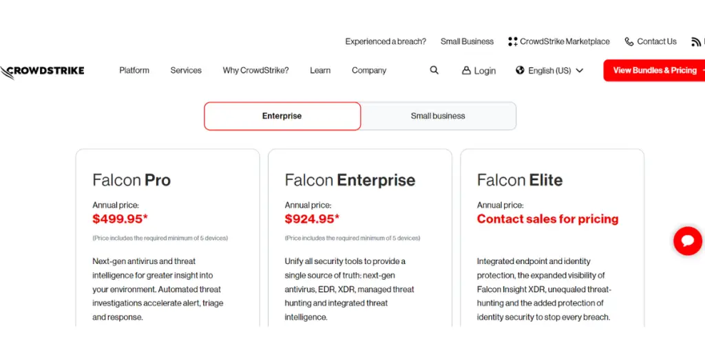 Pricing of Falcon Pro