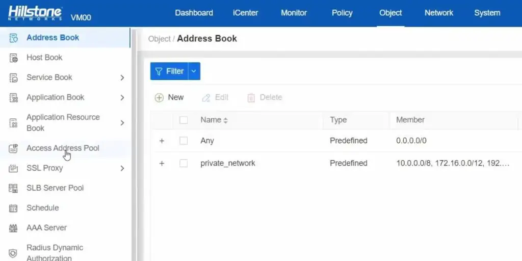Address book Hillstone