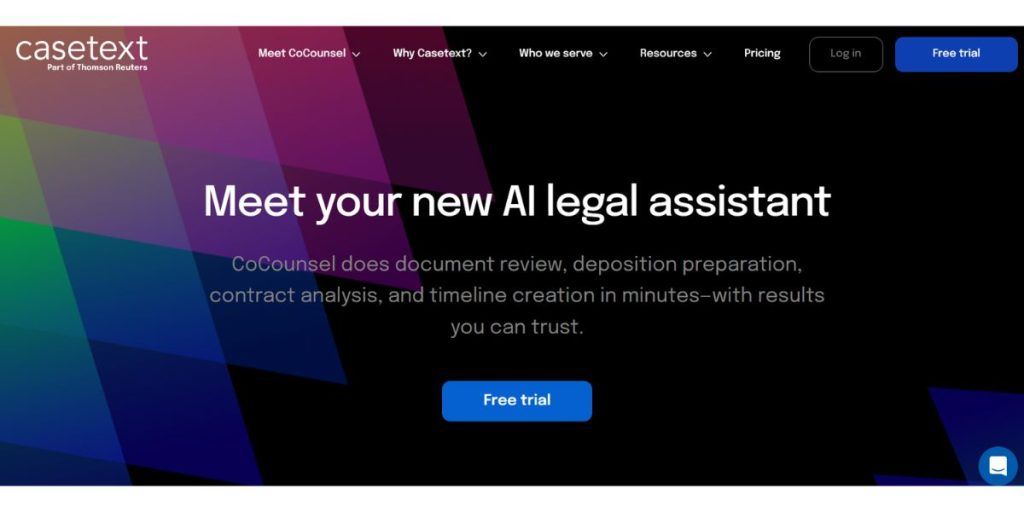 Webpage of Casetext