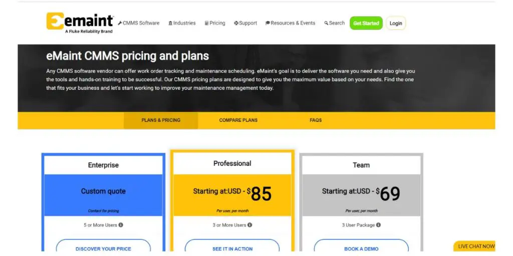 Pricing of emaint