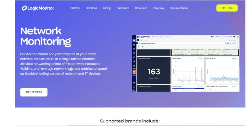 Webpage of Logic Monitor