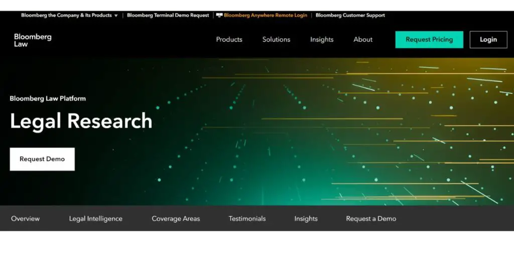 Webpage of Bloomberg