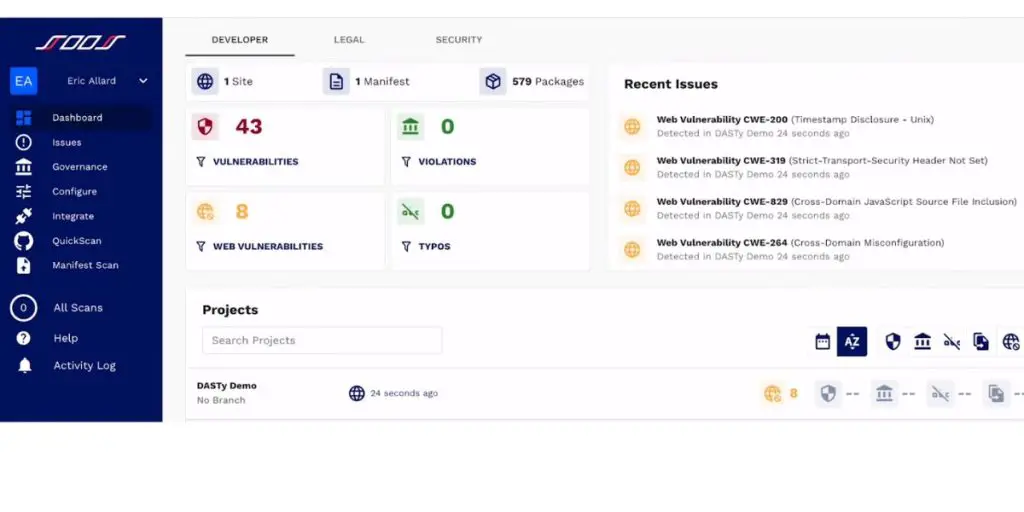 Developer page of Soos